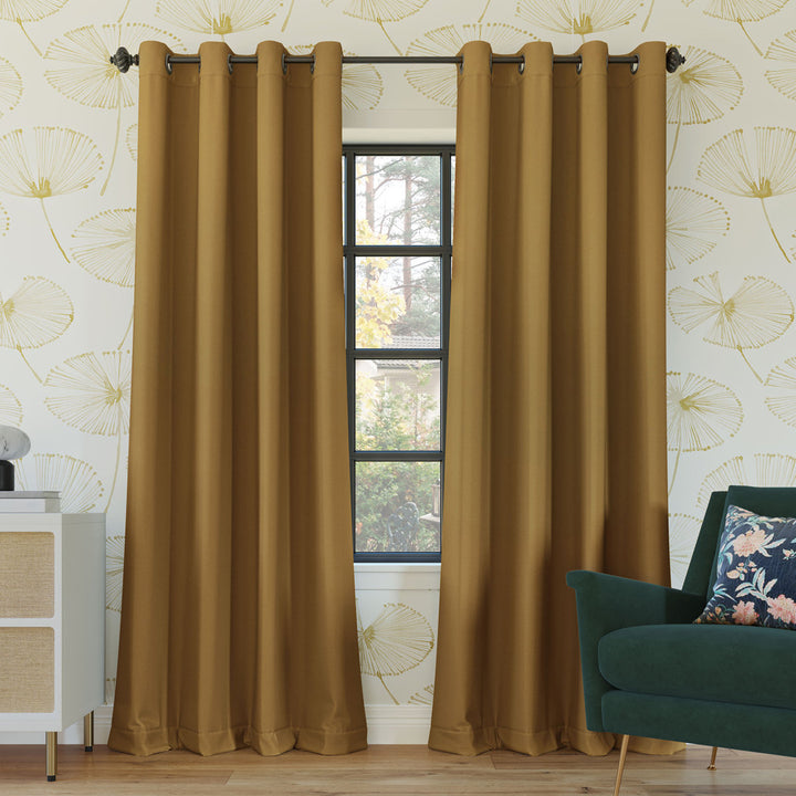 Wayfair Basics Blackout Grommet Curtain Panel Wayfair Basics® Curtain Color: Gold Size per Panel: 40" W x 63" L