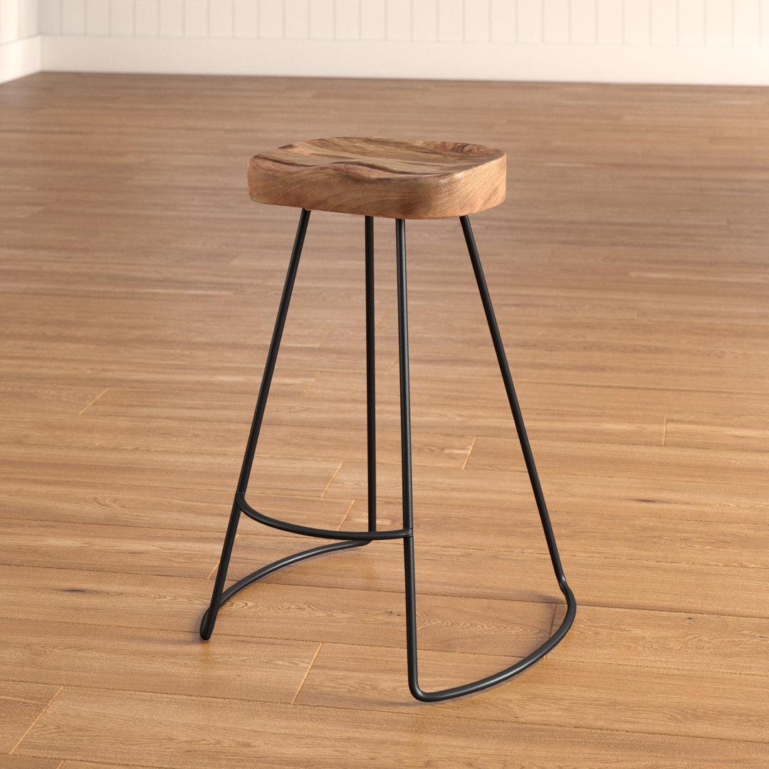 Keilia Solid Wood Bar Counter Stool (Set of 2) Williston Forge