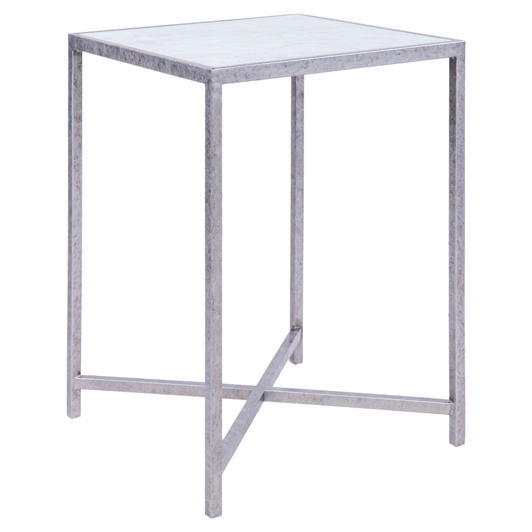LA Marble Cross Legs End Table ellahome Table Base Color: Royal Silver