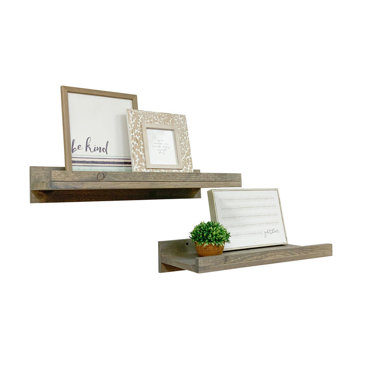 Calhern 2 Piece Pine Solid Wood Floating Shelf Birch Lane™ Size: 4.25" H x 24" W x 10" D Finish: Gray