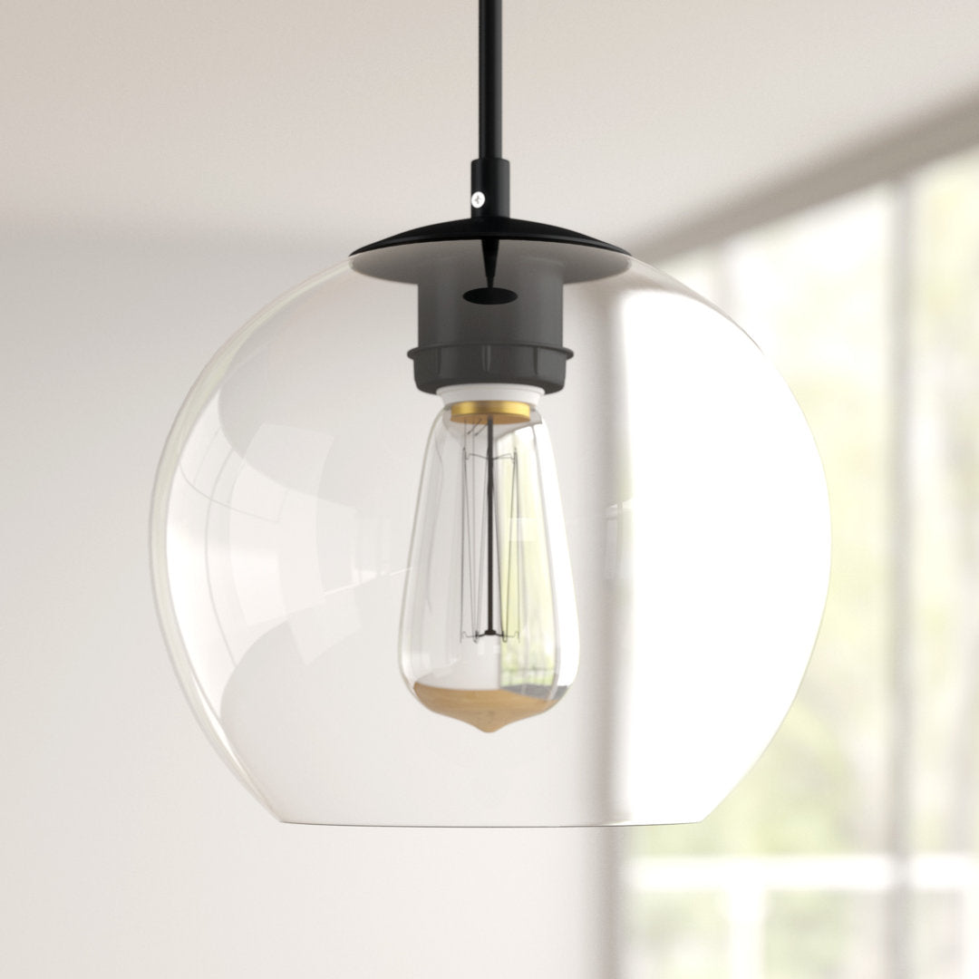 Snead 1 - Light Single Globe Pendant Mercury Row® Shade Color: Clear Size: 68" H x 7.9" W x 7.9" D Base Finish: Gold