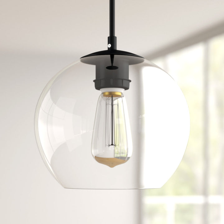 Snead 1 - Light Single Globe Pendant Mercury Row® Shade Color: Clear Size: 68" H x 7.9" W x 7.9" D Base Finish: Gold