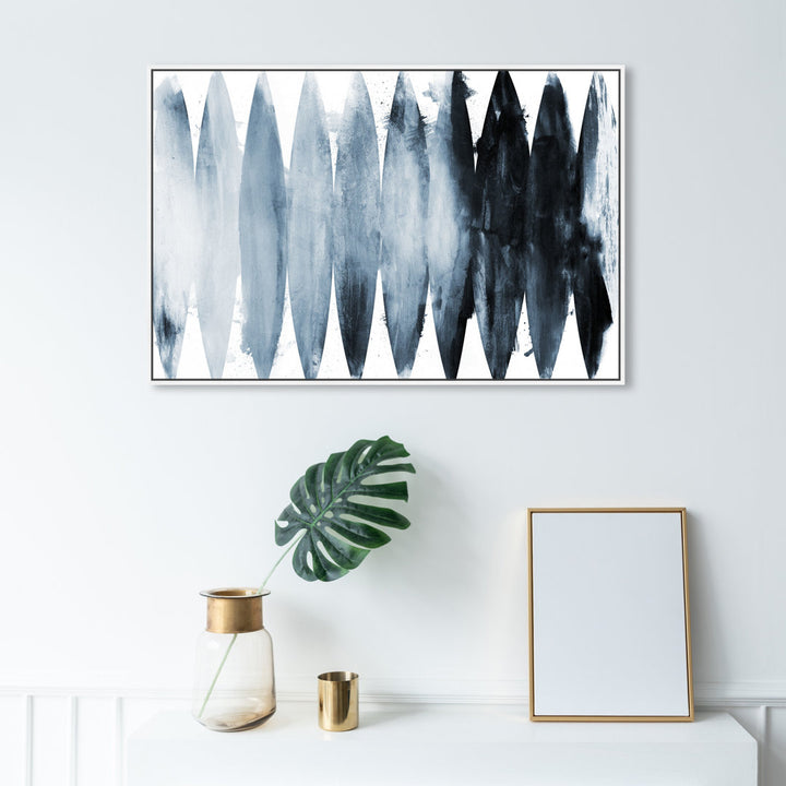 Abstract Paradise Found Muted - Painting Print on Canvas Art Remedy Size: 20" H x 30" W x 1.5" D Format: White Framed