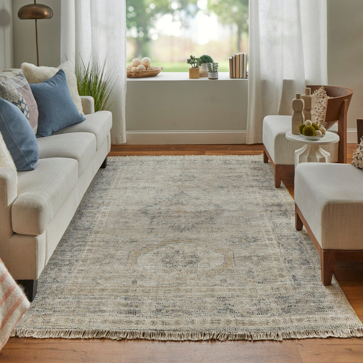 Alberdine Transitional Medallion Handmade Sand Rug Lark Manor™ Rug Size: Rectangle 9' x 12'