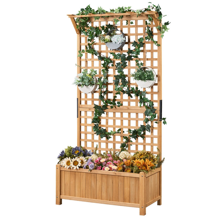 Handmade 72″ H × 35.5″ W Wood Planter Box with Trellis Arlmont & Co. Color: Light Brown