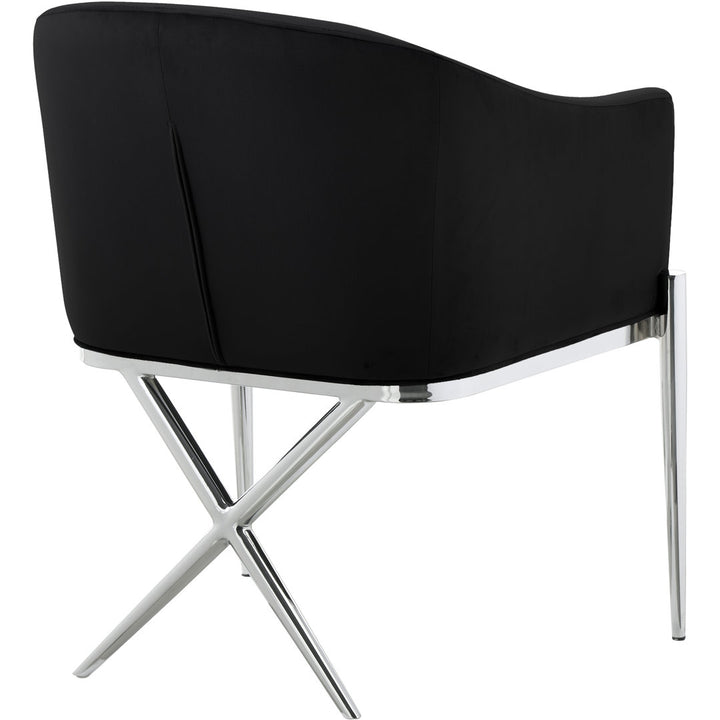 Niko Upholstered Dining Chair Willa Arlo™ Interiors Upholstery Color: Living Black Velvet, Leg Color: Chrome