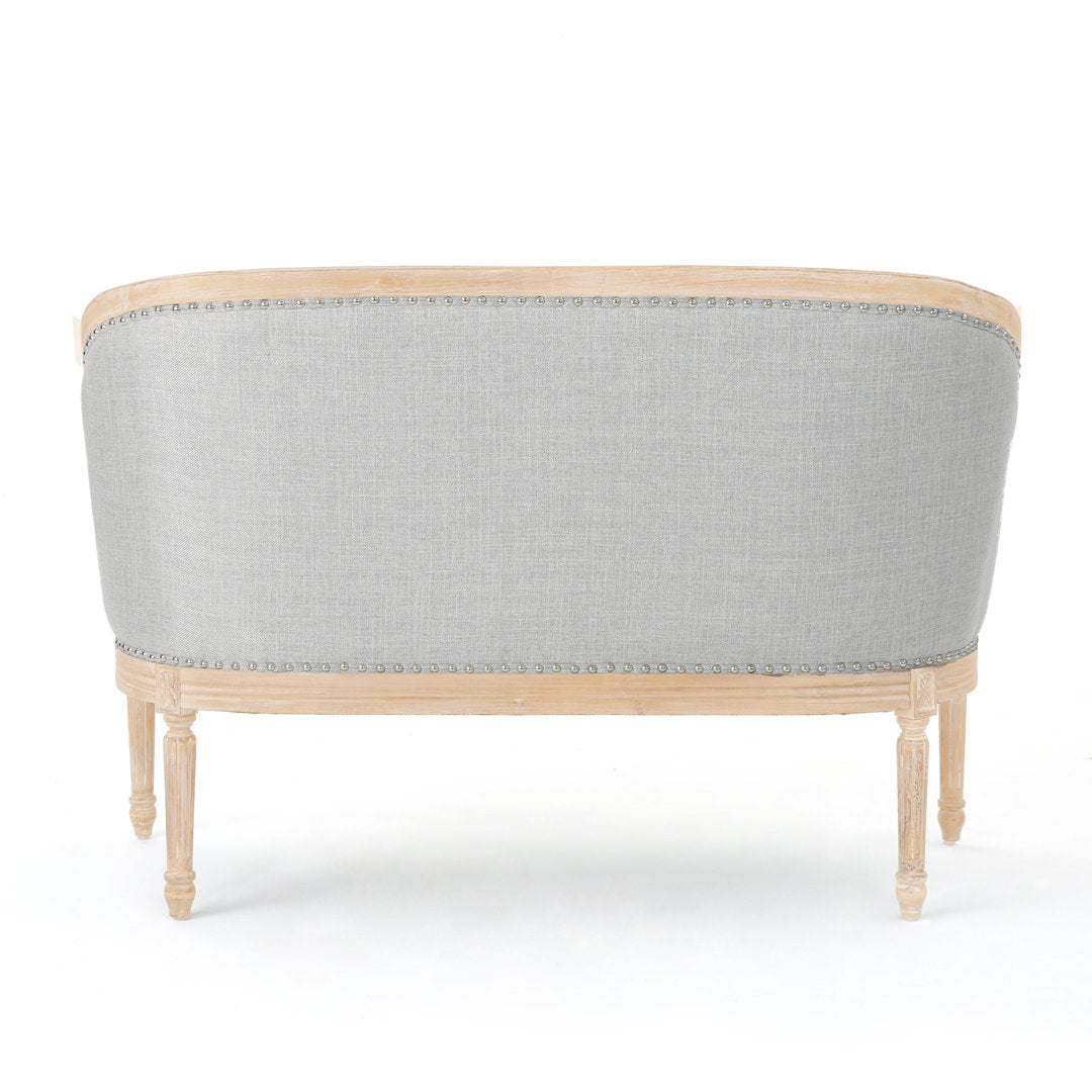 Atenea 49.5'' Upholstered & Birch Wood Loveseat August Grove® Upholstery Color: Light Gray