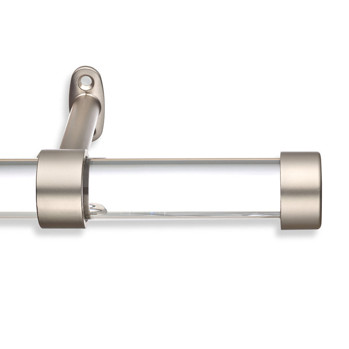 Cambria Designer Series 1 1/8 In Dia. Clear Acrylic Fixed Length Curtain Rod w/ End Cap MODE Size: 60" Finish: Graphite