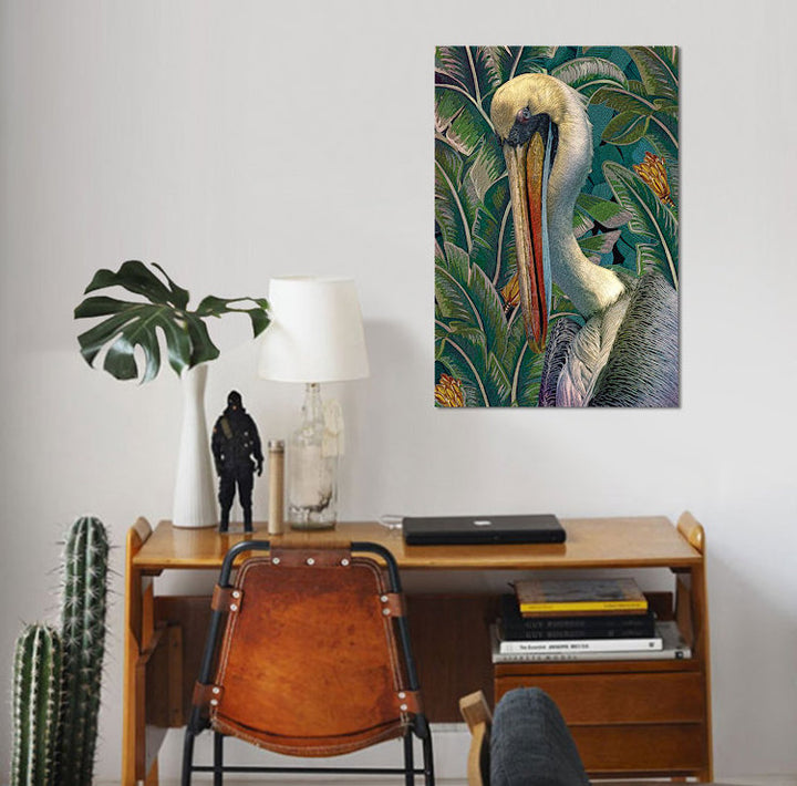 Primal Pelicana by Steve Hunziker - Gallery-Wrapped Canvas Giclée Print East Urban Home Mat Color: No Mat Size: 18" H x 12" W x 1.5" D Format: Wrapped Canvas