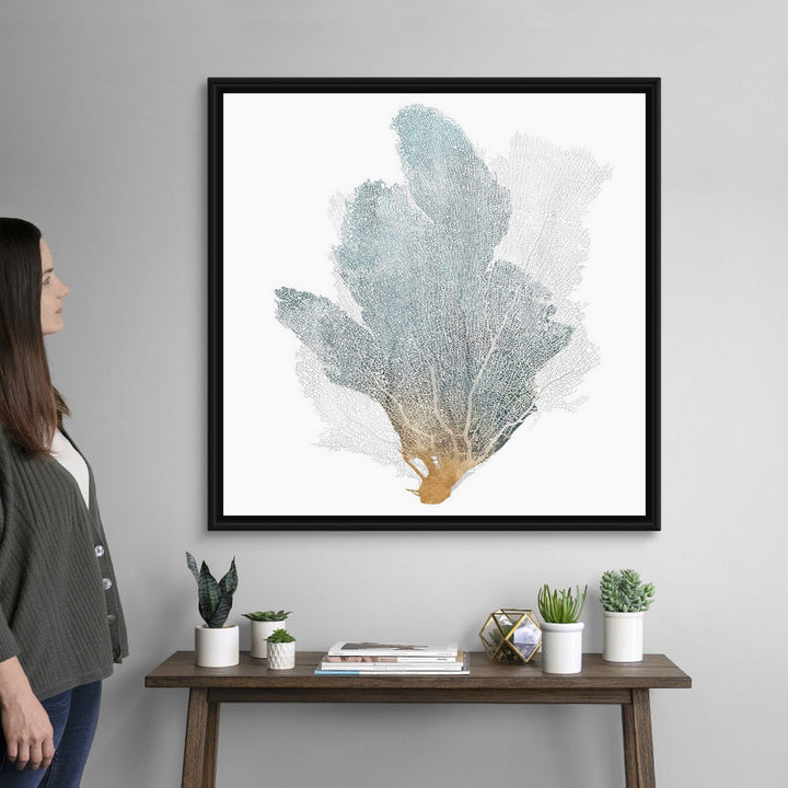 Delicate Coral II by Isabelle Z - Painting Print on Canvas Beachcrest Home™ Size: 38" H x 38" W x 1.75" D Format: Black Floater Framed Canvas