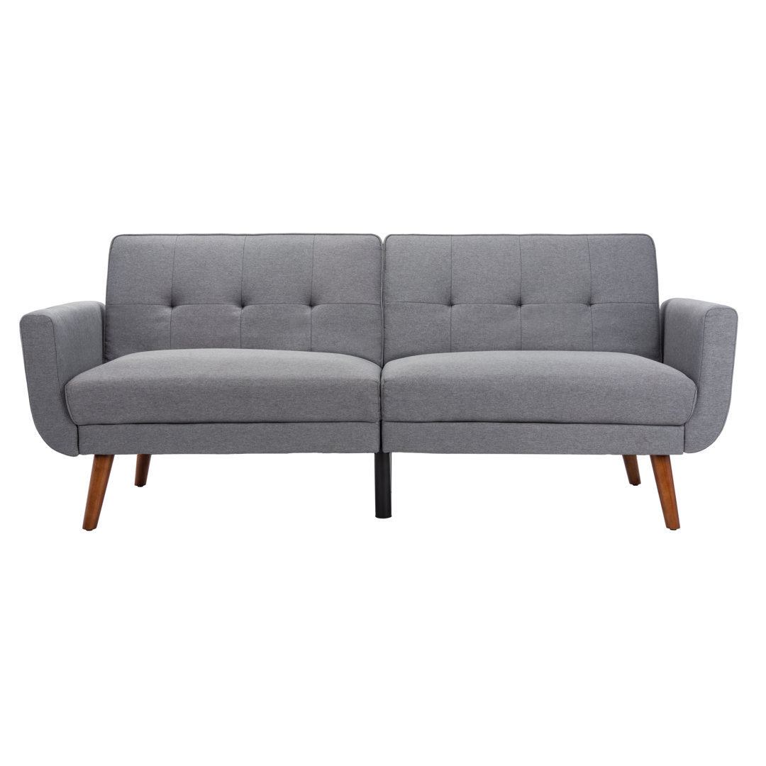 Futton 82.3" Tufted Back Convertible Sofa Corrigan Studio® Color: Stone Fabric: Linen