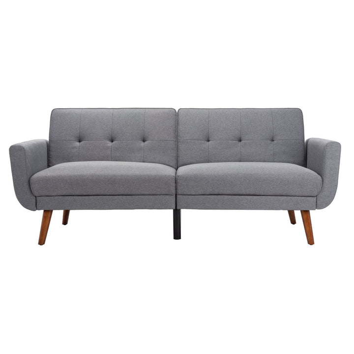 Futton 82.3" Tufted Back Convertible Sofa Corrigan Studio® Color: Stone Fabric: Linen