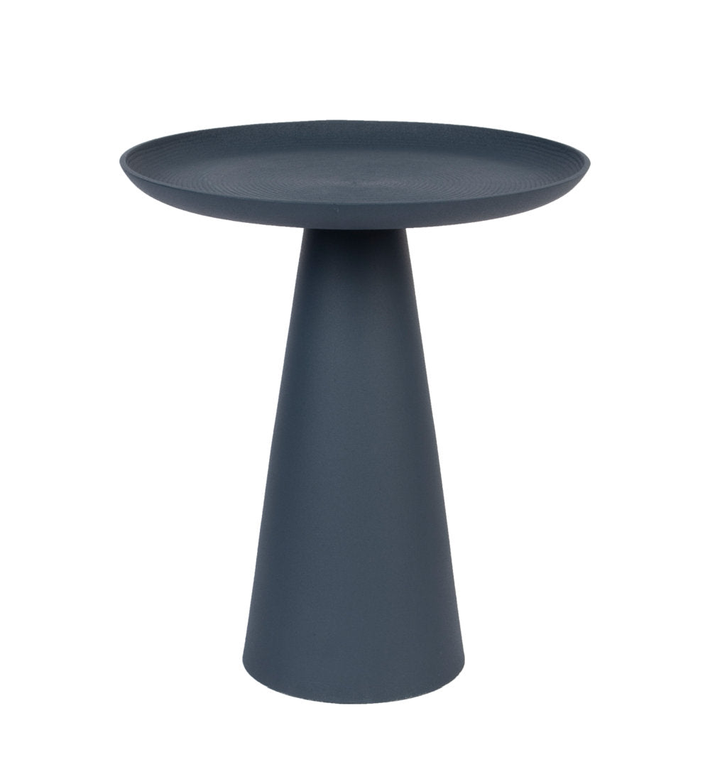 Ringar Tray Top Pedestal End Table Luxury Furnitures Color: Blue