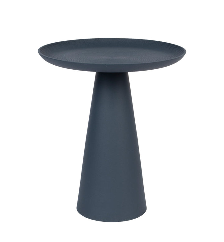 Ringar Tray Top Pedestal End Table Luxury Furnitures Color: Blue