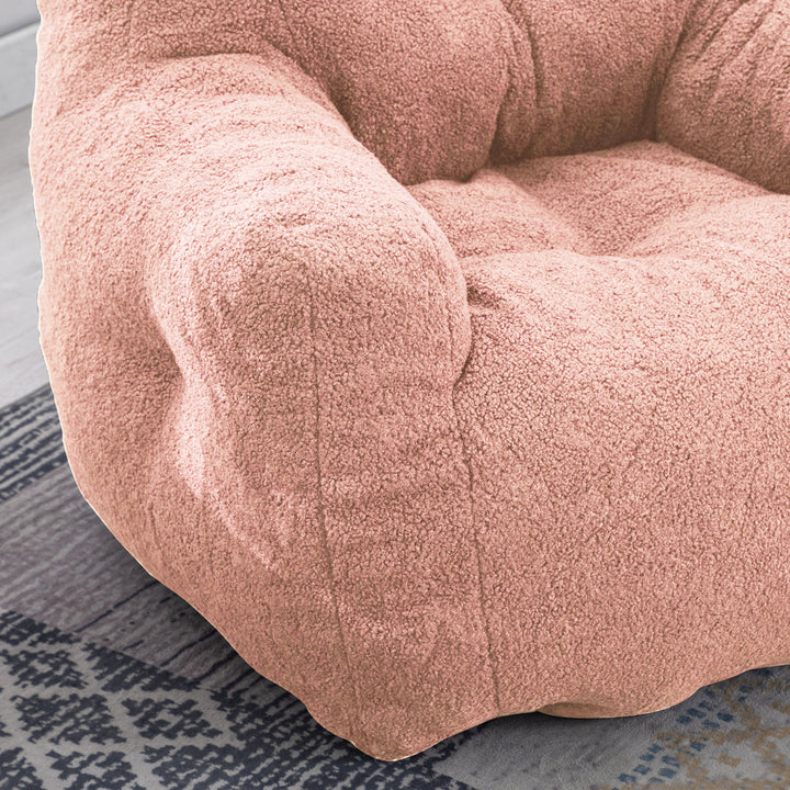Medium Bean Bag Chair Viv + Rae™ Body Fabric: Light Pink Faux Fur
