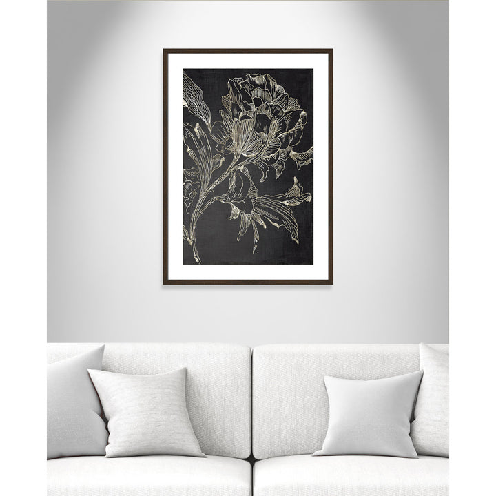 Golden Flower Folklore I by Asia Jensen - Picture Frame Graphic Art Print Joss & Main Size: 35.5" H x 25.5" W Format: Walnut Framed