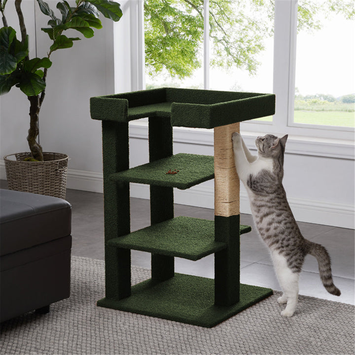 31.3" Towcester Cat Tree, Climbing Tower Cat Condo Tucker Murphy Pet™ Color: Green