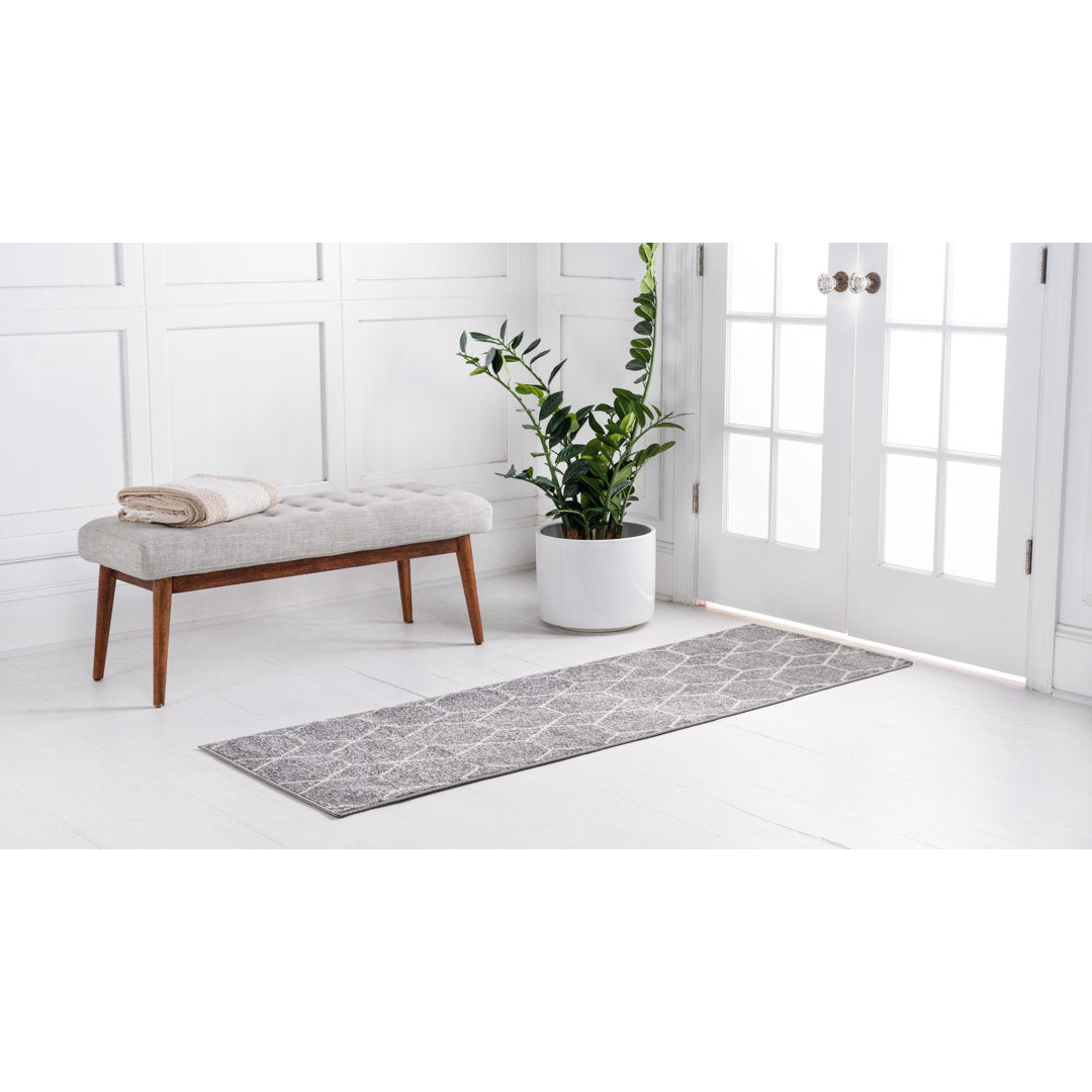 Debrodie Geometric Light Gray Area Rug George Oliver Rug Size: Runner 2' x 6'1"
