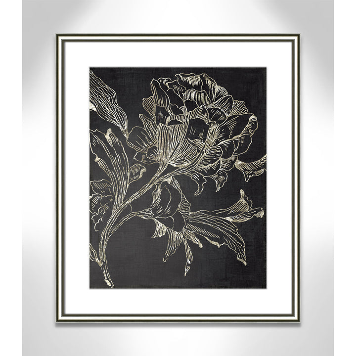 Golden Flower Folklore I by Asia Jensen - Picture Frame Graphic Art Print Joss & Main Size: 26.75" H x 22.75" W Format: Silver Framed