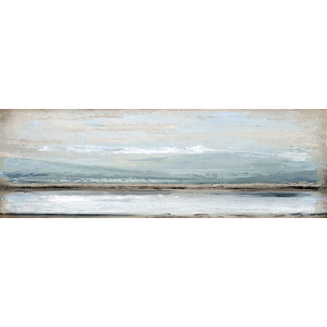 Rolling Waves by Marmont Hill - Wrapped Canvas Panoramic Painting Rosecliff Heights Size: 20" H x 60" W x 1.5" D