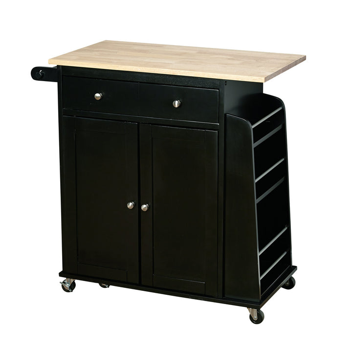 Ferraro Kitchen Cart Alcott Hill® Base Finish: Black