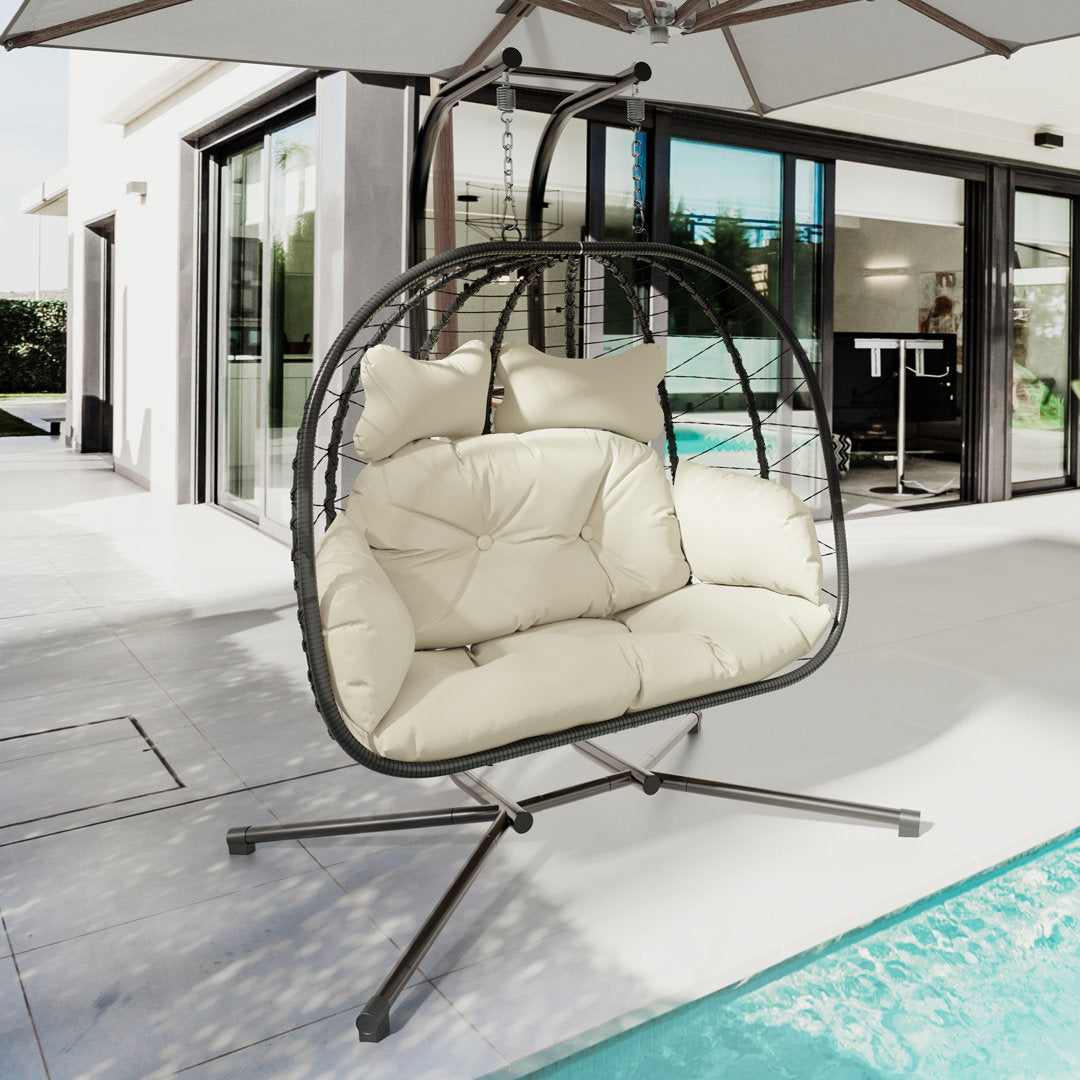Chousein Egg Chair with Stand for 2 Person Dakota Fields
