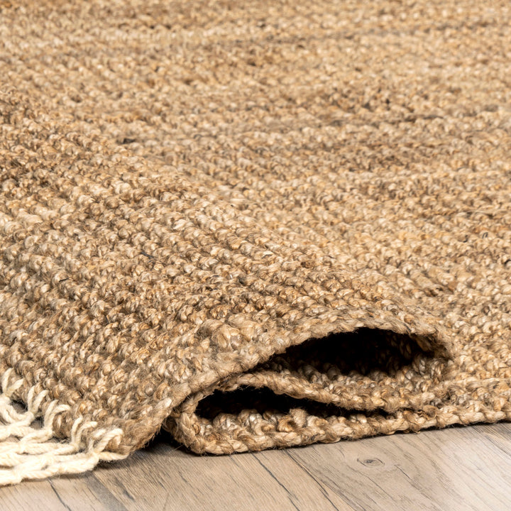 Werts Handmade Tufted Farmhouse Jute Tasseled Brown Rug Bay Isle Home™ Rug Size: Rectangle 5' x 8'