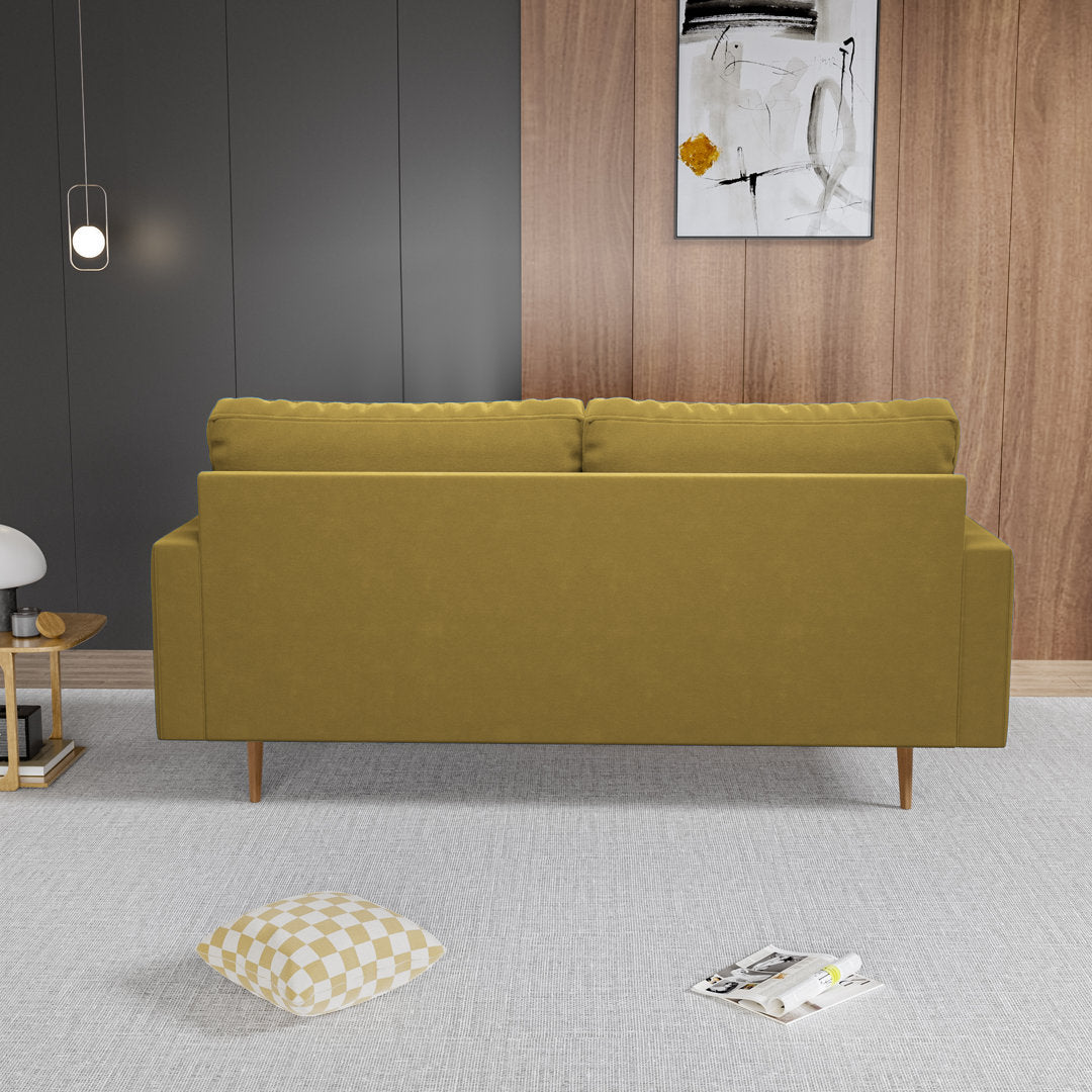 Markham 70" Velvet Square Arm Sofa Willa Arlo™ Interiors Fabric: Golden Rod Polyester