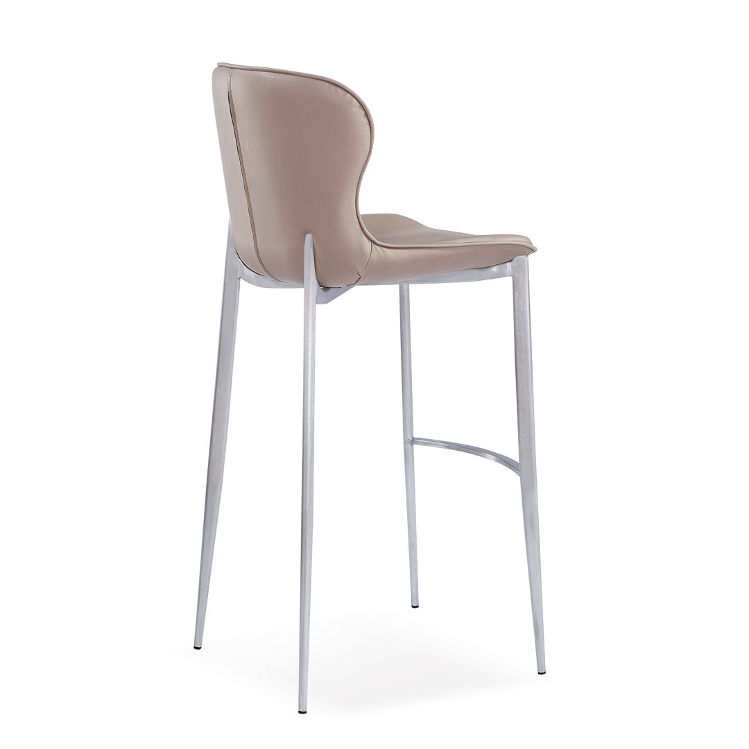 Albert Upholstered Bar & Counter Stool Upper Square™ Upholstery Color: Taupe, Base Color: Stainless Steel Seat Height: Counter Stool (24” Seat Height)