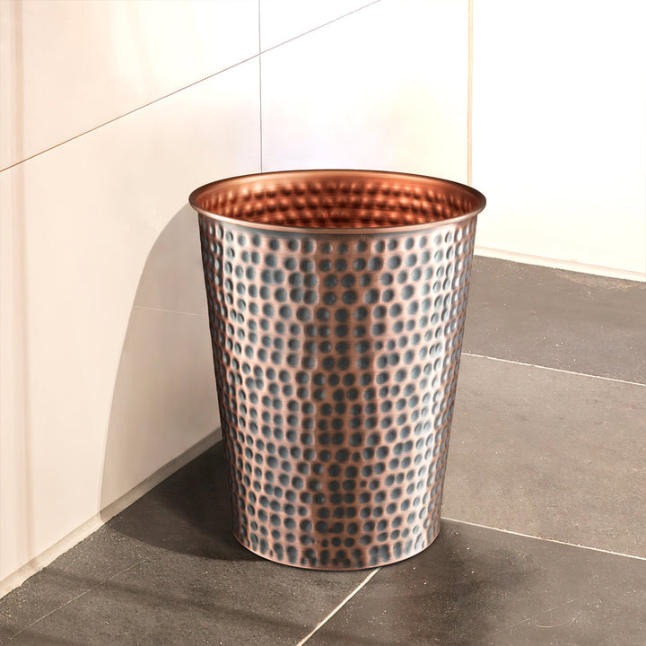 Hand Hammered Metal 1.7 Gallon Waste Basket Monarch Abode Color: Copper