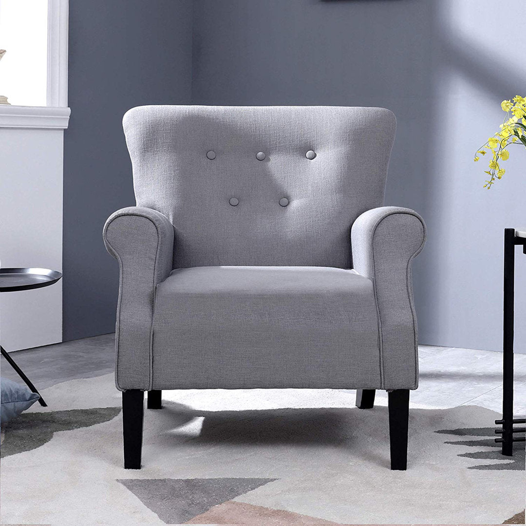 Bournemouth 31.1" Wide Polyester Armchair Red Barrel Studio® Fabric: Gray Polyester Blend