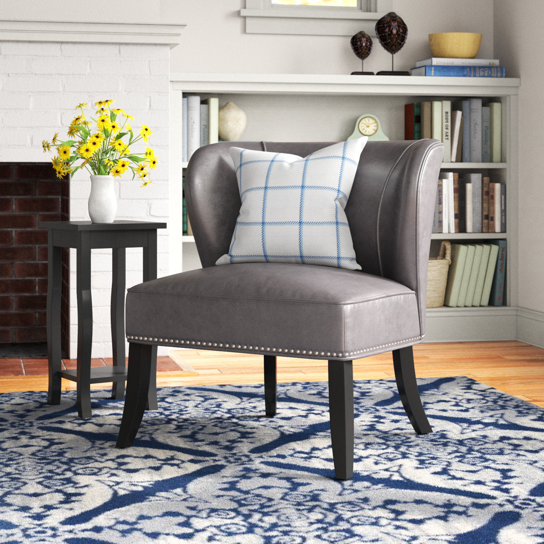Beesley Faux Leather Armless Accent Chair Andover Mills™ Leather Type: Gray Faux Leather