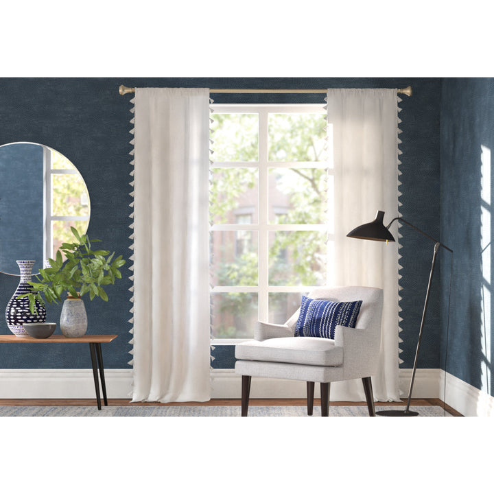 Brackett 100% Cotton Solid Semi-Sheer Rod Pocket Single Curtain Panel Dakota Fields Curtain Color: White