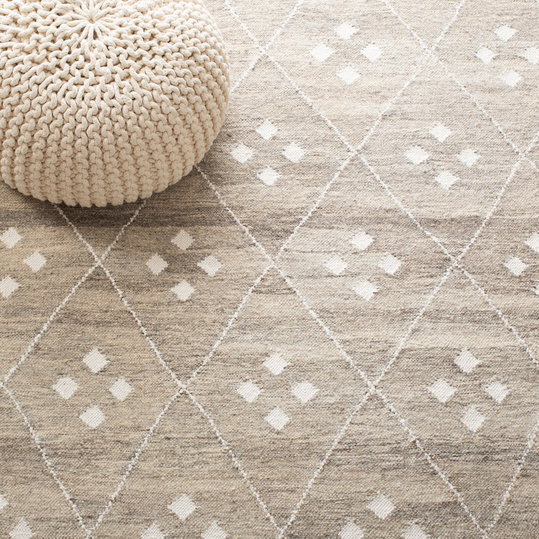 Natural Kilim Hand Woven 60% Wool, 20% Viscose, And 20% Cotton Geometric Rug Union Rustic Rug Size: Runner 2'3" x 12'