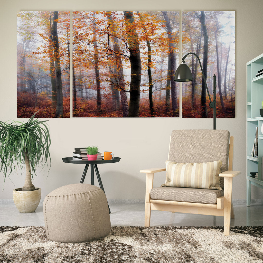 Lost in the Forest - 3 Piece Wrapped Canvas Multi-Piece Image Print Set Alcott Hill® Overall Size: 32" H x 64" W x 1.5" D