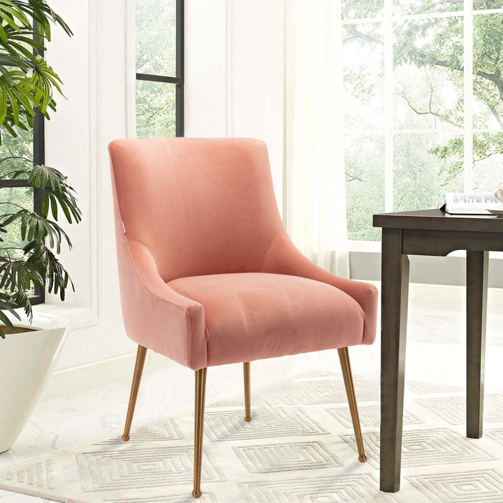 Surles Velvet Side Chair Everly Quinn Upholstery Color: Pink