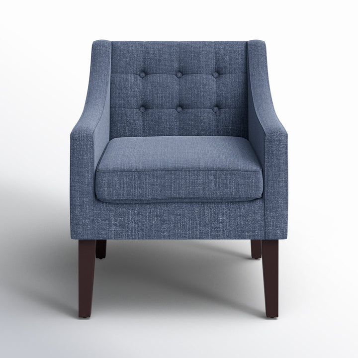 Clopton 26" Wide Mid-Century Modern Tufted Accent Armchair Hashtag Home Fabric: Navy Blue Polyester Blend