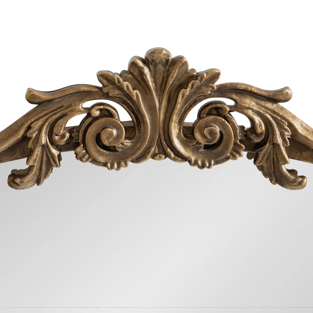 Anglo Arendahl Traditional Accent Mirror Fleur De Lis Living Size: 36" x 24" Finish: Antique Gold