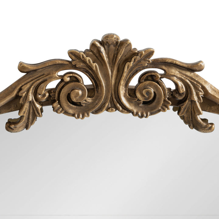 Anglo Arendahl Traditional Accent Mirror Fleur De Lis Living Size: 36" x 24" Finish: Antique Gold