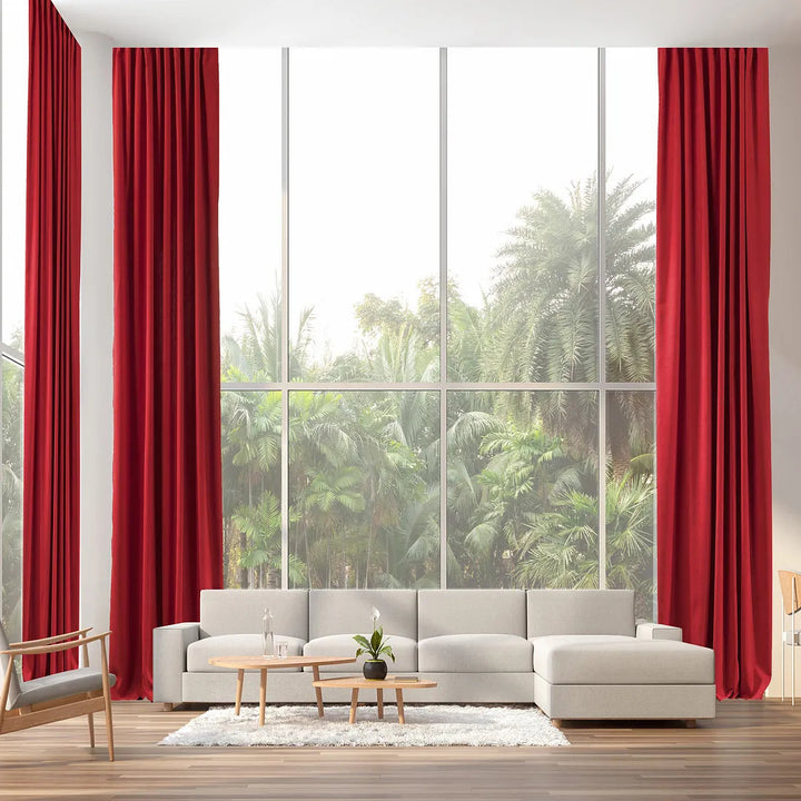 Extra wide x Extra Long Custom Made Decorative Single Panel Lilijan Home & Curtain Curtain Color: Red Size per Panel: 100" W x 120" L
