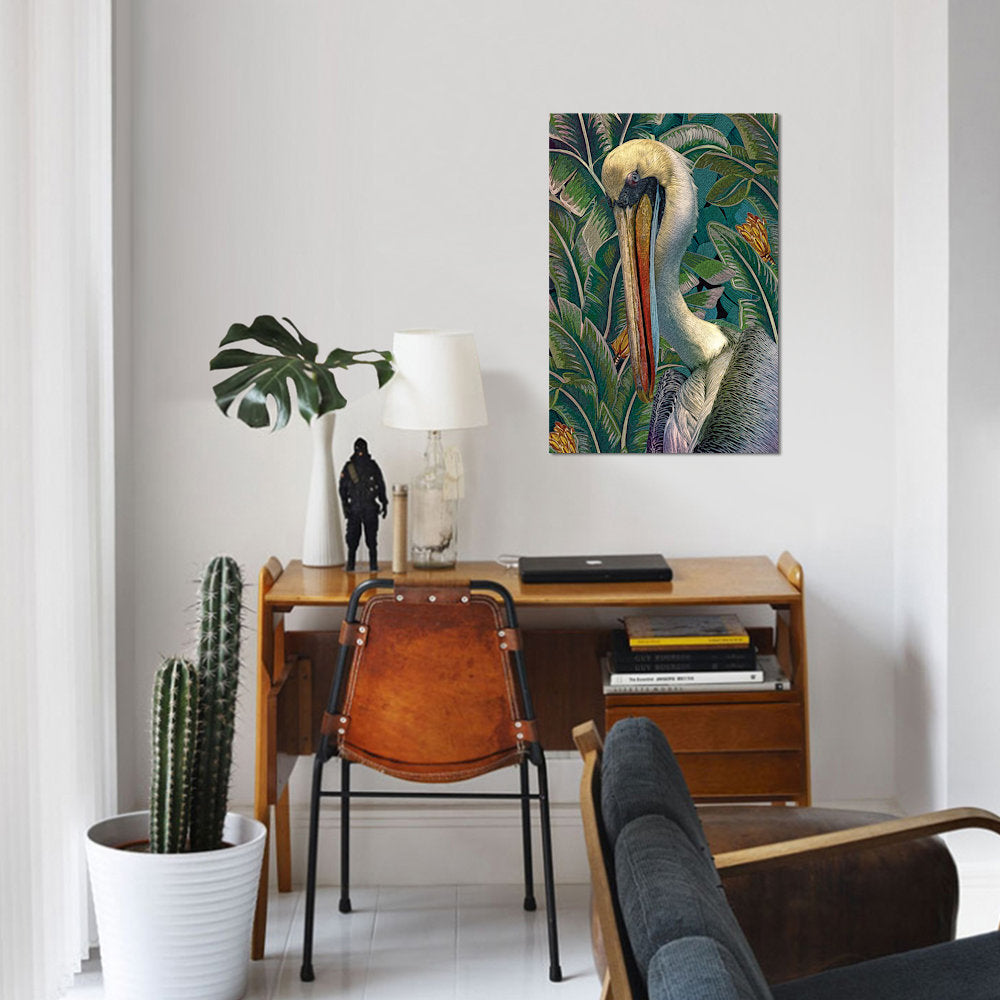 Primal Pelicana by Steve Hunziker - Gallery-Wrapped Canvas Giclée Print East Urban Home Mat Color: No Mat Size: 18" H x 12" W x 1.5" D Format: Wrapped Canvas