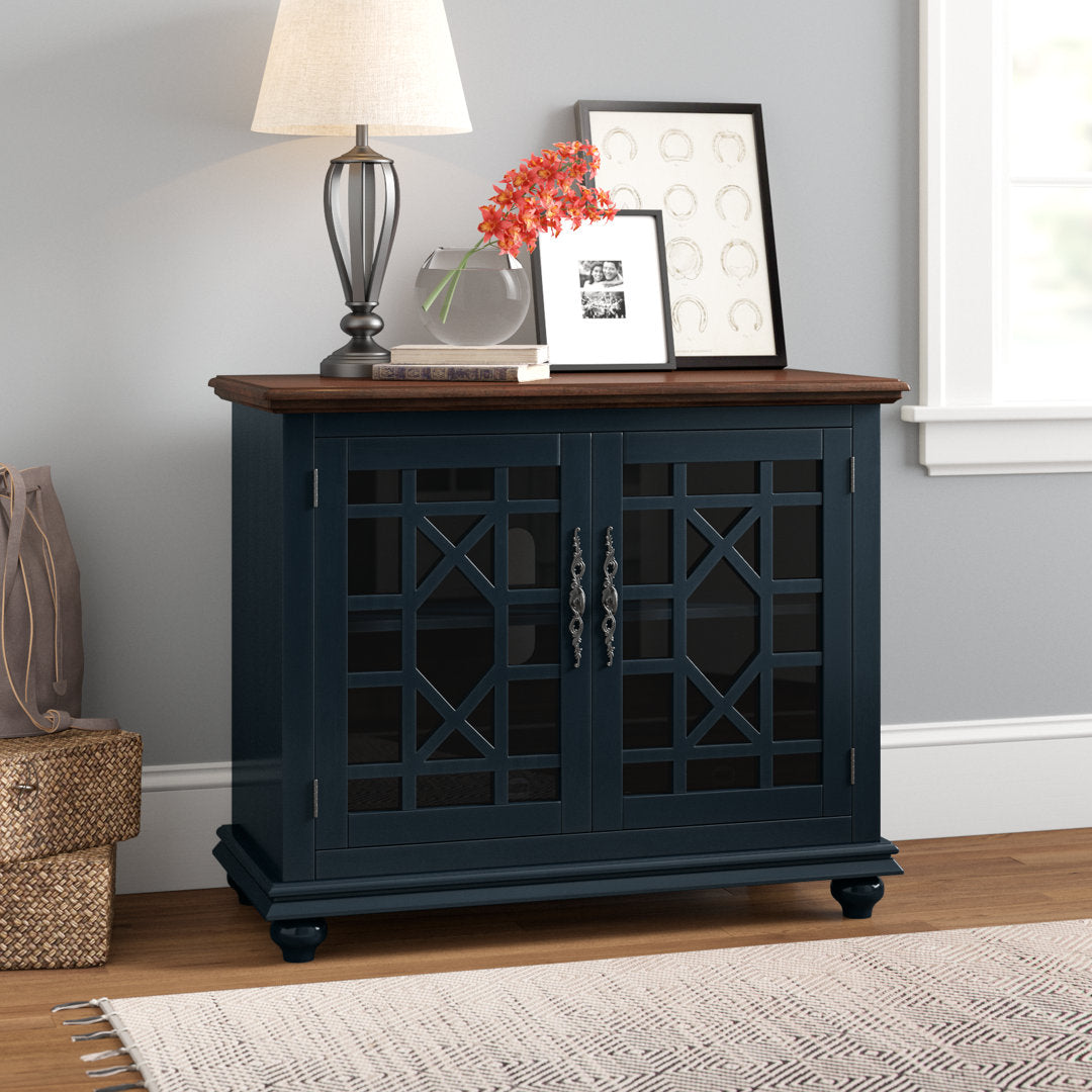 Ahmara 2 - Door Accent Cabinet Three Posts™ Color: Coffee Walnut/Catalina Blue