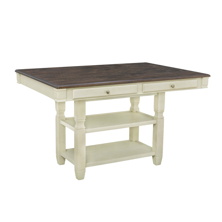 Elara Counter Height Solid Wood Dining Table Rosalind Wheeler Base Color: White