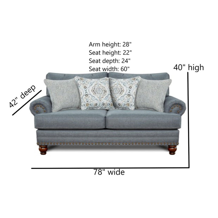 Freda 78" Loveseat with Reversible Cushions Three Posts™ Fabric: Gray Polyester