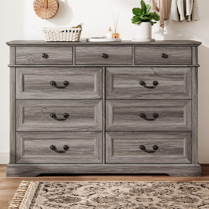 Bridgeport 9 Drawer 53.5'' W Double Dresser The Twillery Co.® Color: Gray