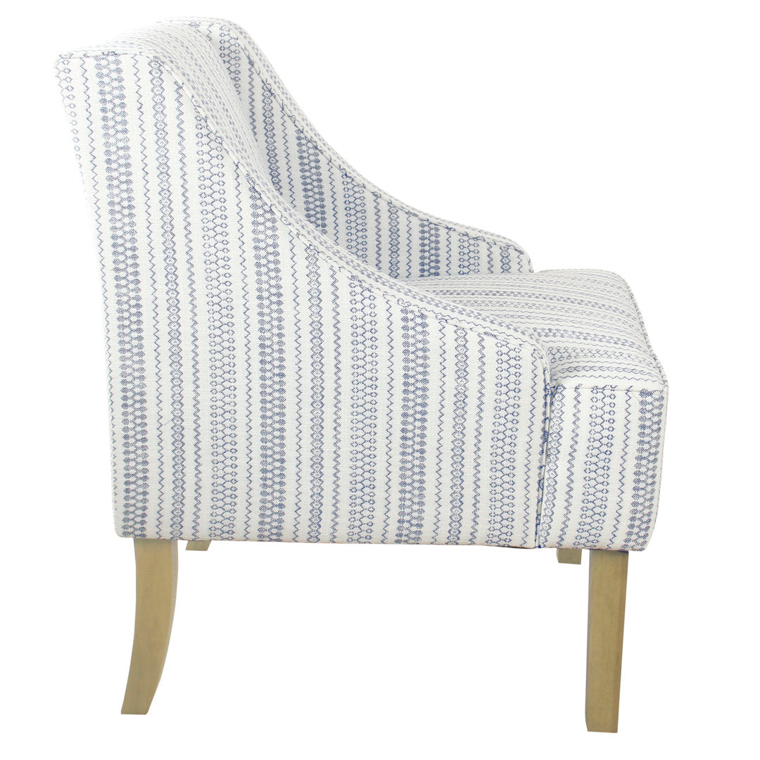 Adona Accent Chair Mistana™ Fabric: Blue/White Farmhouse Stripe 100% Cotton