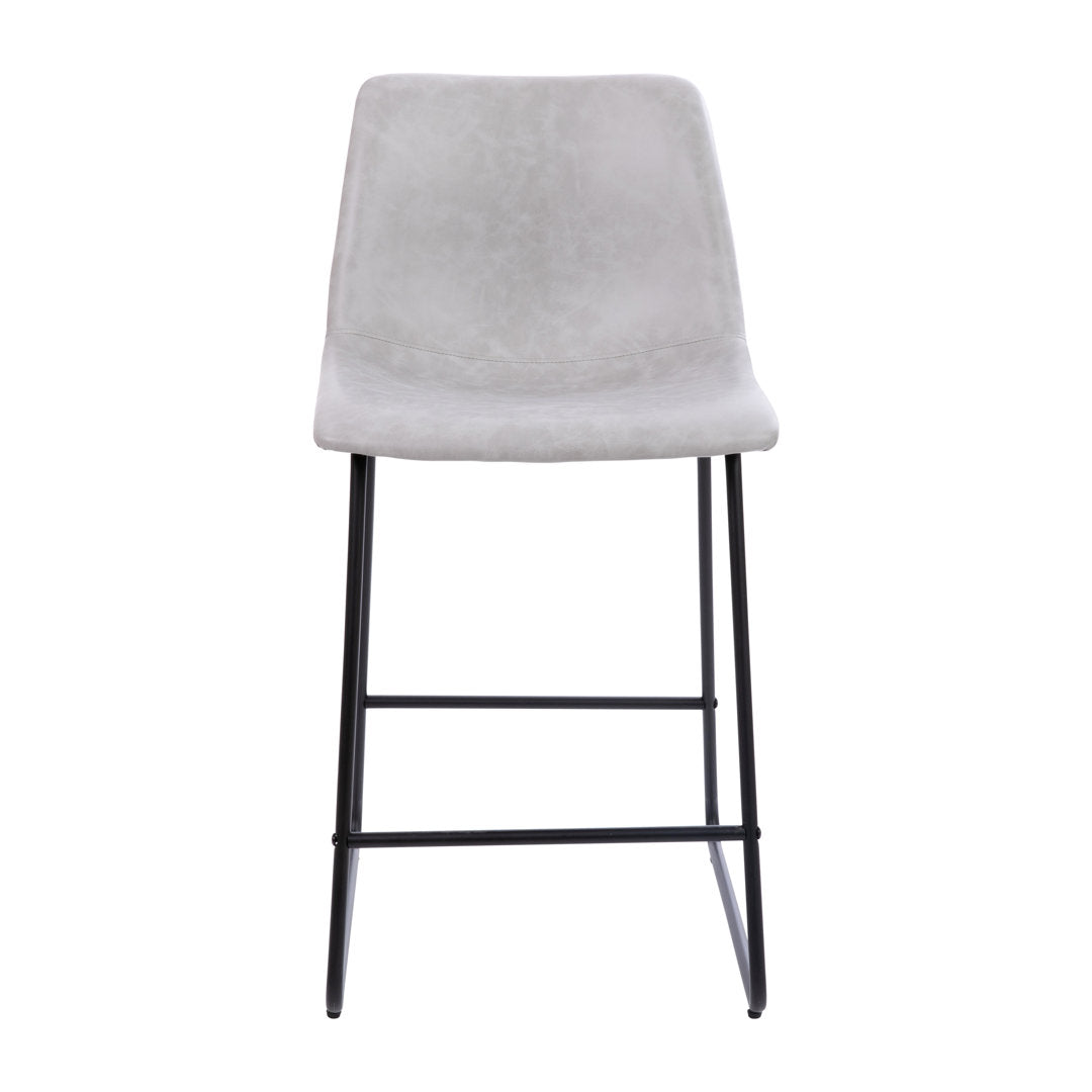 Liekele Upholstered Counter Height Modern Dining Stools by Flash Furniture (Set of 2) Ivy Bronx Seat Height: Counter Stool (24” Seat Height), Upholstery: Light Gray Faux Leather
