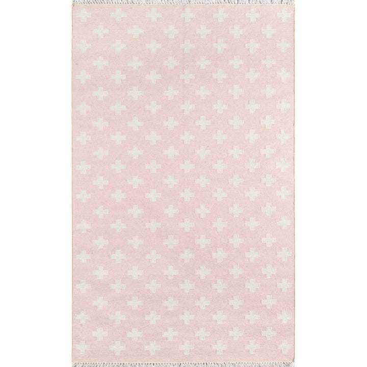 Topanga Reversible Handwoven Flatweave Wool Pink/White Area Rug Novogratz Rug Size: Rectangle 5' x 7'6"