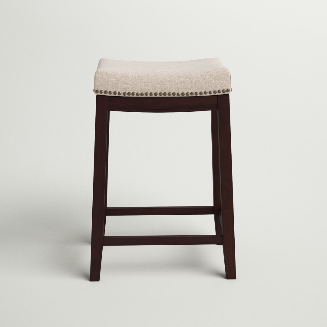 Arlyce Counter & Bar Solid Wood Backless Stool with Upholstered Seat Lark Manor™ Seat Height: Counter Stool (26.5" Seat Height)