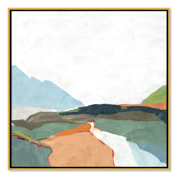 April Morning - Floater Frame Painting on Canvas Joss & Main Size: 31.5" H x 31.5" W x 2" D Format: Gold